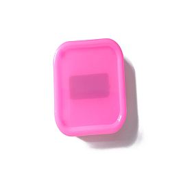 Rose Chaud Étui de rangement pour aiguilles magnétiques, boîte en plastique d'épingle à coudre de couture, carrée, rose chaud, 86x86x21.5mm
