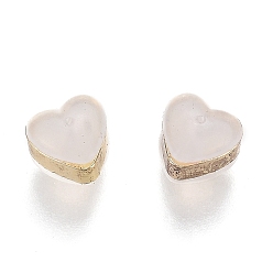 Golden Heart Silicone Ear Nuts, Secure Soft Earring Backs, with Brass Findings, Golden, 6x6.2x5mm, Hole: 1mm