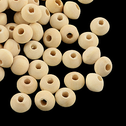 Moccasin Undyed Natural Wood Rondelle Beads, Lead Free, Moccasin, 8x6mm, Hole: 2.5~3mm, about 4200pcs/500g