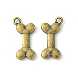 Antique Bronze Tibetan Style Alloy Pendants, Lead Free  and Cadmium Free, Bone, Antique Bronze, 22x11x2mm, Hole: 2mm