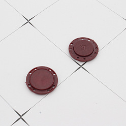 Sandy Brown Nylon Magnetic Buttons Snap Magnet Fastener, Flat Round, for Cloth & Purse Makings, Sandy Brown, 2.1cm, 2pcs/set