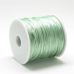 Aquamarine Nylon Thread, Rattail Satin Cord, Aquamarine, about 1mm, about 76.55 yards(70m)/roll