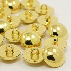 Golden 1-Hole Plating Acrylic Shank Buttons, Half Round/Dome Buttons, Golden, 18x11.5mm, Hole: 3.5mm