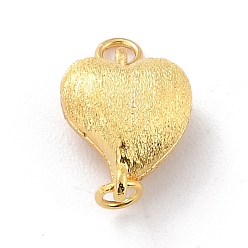 Golden 925 Sterling Silver Magnetic Clasps, With Jump Rings, Textured Heart, Golden, 12x9x5mm, Hole: 1.2mm