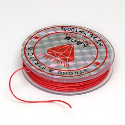 Rouge Chaîne de cristal élastique plat, Fil de cordon cordon de cristal, rouge, 0.8mm, environ 10.93 yards (10m)/rouleau