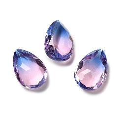 Violeta Facetas k 9 cabujones de strass de cristal, señaló hacia atrás, lágrima, violeta, 10x7x4 mm