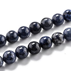 Dumortierite Natural Dumortierite Quartz Beads Strands, Round, 8.5mm, Hole: 1.2mm, about 45pcs/strand, 15.08''(38.3cm)