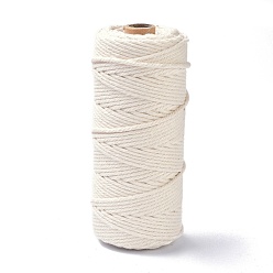Beige Cotton String Threads, for DIY Crafts, Gift Wrapping and Jewelry Making, Beige, 3mm, about 109.36 Yards(100m)/Roll
