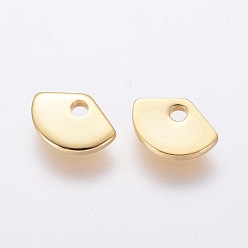 Golden 304 Stainless Steel Charms, Fan, Golden, 5x8x1mm, Hole: 1.2mm