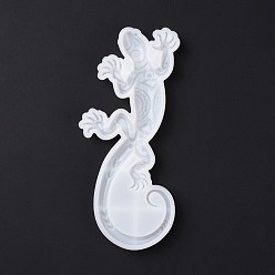 White Gecko Display Decoration Silicone Molds, Resin Casting Molds, For UV Resin, Epoxy Resin Craft Making, White, 203x90x15mm, Inner Diameter: 193x85mm