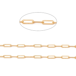 Doré  Placage ionique (ip) 304 chaînes de trombones en acier inoxydable, chaîne de câble allongée dessinée, non soudée, or, lien: 14x4.5x1 mm