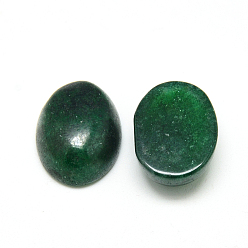 Dark Green Dyed Natural White Jade Cabochons, Oval, Sea Green, 18x13x6mm