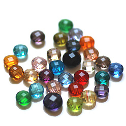 Mixed Color Imitation Austrian Crystal Beads, Grade AAA, Faceted, Flat Round, Mixed Color, 6x4mm, Hole: 0.7~0.9mm