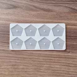 Белый Силиконовые формы для изготовления вращающихся ароматических свечей своими руками., пятиугольник, белые, 9.2x19.5x0.7 см, отверстие : 4 мм, Внутренний диаметр: 4.3x4.6 cm