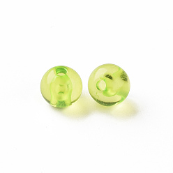 Yellow Green Transparent Acrylic Beads, Round, Yellow Green, 8x7mm, Hole: 2mm, about 1745pcs/500g
