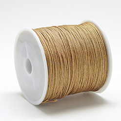 Dark Goldenrod Nylon Thread, Chinese Knotting Cord, Dark Goldenrod, 1mm, about 284.33~306.21 yards(260~280m)/roll