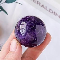 Amatista Bola de cristal de amatista natural, Decoraciones de exhibición de piedras de energía reiki para la curación., meditación, brujería, 40 mm