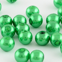 Vert Printanier Perles rondes en plastique imitation abs, vert printanier, 20mm, trou: 2.5 mm, environ 120 pcs / 500 g