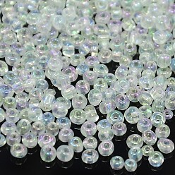 Clear 12/0 Round Glass Seed Beads, Transparent Colours Rainbow, Round Hole, Clear, 12/0, 2mm, Hole: 1mm, about 3333pcs/50g, 50g/bag, 18bags/2pounds
