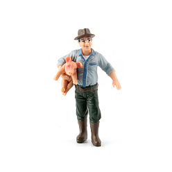 Cochon Mini figurines de main de ferme en pvc, modèle réaliste d'agriculteurs pour l'éducation préscolaire apprendre cognitif, les jouets pour enfants, motif de cochon, 50x90mm