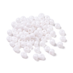 Blanc Perles acryliques opaques, rondelle, blanc, 5x3.5x3.5mm, Trou: 1.8mm, environ8500 pcs / 500 g