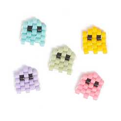 Mixed Color Handmade Japanese Seed Beads, Loom Pattern, Ghost, Mixed Color, 8.5x7x1.5mm