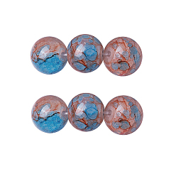 Coloré Perles en verre peintes à la bombe, ronde, colorées, 4~4.5mm, Trou: 0.7mm, Environ 217 pcs/chapelet, 31.4 pouce (80 cm)