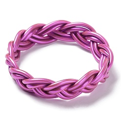 Violet Plastic Cord Braided Stretch Bracelets, Violet, Inner Diameter: 2-1/2 inch(6.5cm)