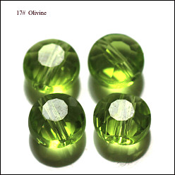 Vert Jaune Imitations de perles de cristal autrichien, grade de aaa, facette, plat rond, vert jaune, 10x5mm, Trou: 0.9~1mm