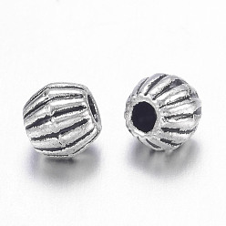Antique Silver Tibetan Style Alloy Spacer Beads, Lead Free & Cadmium Free, Bicone, Antique Silver Color, 4x4.5mm, Hole: 1mm