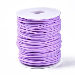 Medium Purple Hollow Pipe PVC Tubular Synthetic Rubber Cord, Wrapped Around White Plastic Spool, Medium Purple, 3mm, Hole: 1.5mm, about 27.34 yards(25m)/roll