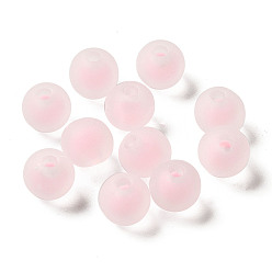 Rouge Lavande Perles acryliques transparentes, givré, Perle en bourrelet, ronde, blush lavande, 8x7mm, Trou: 2mm, environ: 1724 pcs / 500 g
