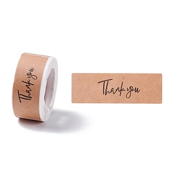 Word Rectangle Thank You Theme Paper Stickers, Self Adhesive Roll Sticker Labels, for Envelopes, Bubble Mailers and Bags, Peru, Word, 7.5x2.5x0.01cm, 120pcs/roll