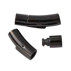 Electrophoresis Black 316 Stainless Steel Bayonet Clasps, Column, Electrophoresis Black, 30x8x9mm, Inner Diameter: 6mm