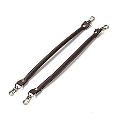 Saddle Brown Microfiber Leather Sew on Bag Handles, with Alloy Swivel Clasps & Iron Studs, Bag Strap Replacement Accessories, Saddle Brown, 35.8x2.55x1.3cm