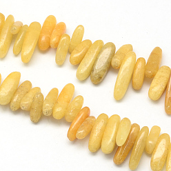 Topaz Jade Natural Topaz Jade Stone Bead Strands, Chip, 13~22x6~9x4~9mm, Hole: 1mm, about 60pcs/strand, 15.7 inch