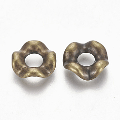 Античная Бронза Пластиковые соединительные кольца ccb, цветок, античная бронза, 13x3 мм, около 5 мм внутренним диаметром