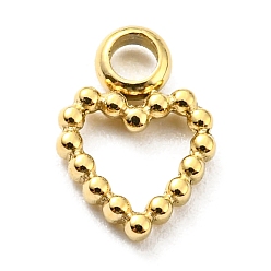 Real 14K Gold Plated 304 Stainless Steel Charms, Hollow, Heart Charm, Real 14K Gold Plated, 8.5x6x1mm, Hole: 1.6mm