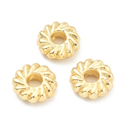 Real 18K Gold Plated Alloy Spacer Beads, Cadmium Free & Lead Free, Flower Disc, Real 18K Gold Plated, 8x2.5mm, Hole: 2mm