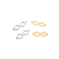 Mixed Color 201 Stainless Steel Links, Manual Polishing, Infinity, Mixed Color, 20x6x1.5mm, Hole: 1.5mm
