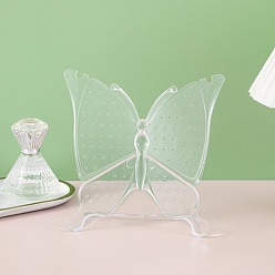 Прозрачный Подставки для пластиковых сережек-бабочек, Органайзер для украшений в виде бабочек для хранения сережек, прозрачные, 15x18 см
