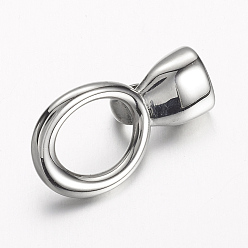 Stainless Steel Color 304 Stainless Steel Hook Clasps, For Leather Cord Bracelets Making, Stainless Steel Color, 34x19x10.5mm, Hole: 12.5x15mm