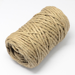 Перу Джутовый шнур, джутовая струна, джутовый шпагат, 5 слой, для изготовления ювелирных изделий, Перу, 5 мм, около 27.34 ярдов (25 м) / рулон, 15 рулоны / мешок