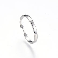 Stainless Steel Color Adjustable 304 Stainless Steel Finger Ring Settings, Stainless Steel Color, 17mm