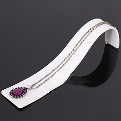 Blanco Soportes de exhibición de joyería de collar colgante de acrílico, blanco, 8x4x4.6 cm
