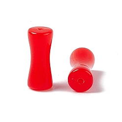 Red Opaque Acrylic Beads, Bamboo Stick, Red, 12.5x5.2mm, Hole: 1.2mm