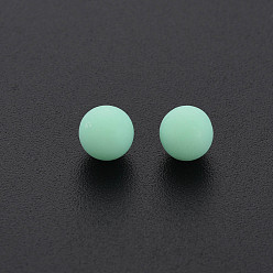 Aquamarine Opaque Acrylic Beads, Frosted, No Hole, Round, Aquamarine, 6mm, about 3900pcs/500g