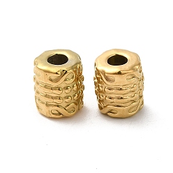 Real 18K Gold Plated 304 Stainless Steel Beads, Column, Real 18K Gold Plated, 7x6mm, Hole: 2.4mm