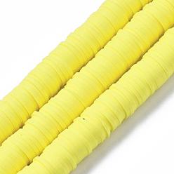 Желтый Плоские круглые экологически чистые бусины из полимерной глины ручной работы, диск хейши бусины для гавайских серег браслет ожерелья ювелирных изделий, желтые, 10 мм