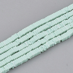 Aquamarine Natural Agate Beads Strands, Dyed, Square Heishi Beads, Thin Slice Beads, Aquamarine, 2~2.5x2~2.5x1mm, Hole: 1mm, about 391~448pcs/strand, 15.7 inch